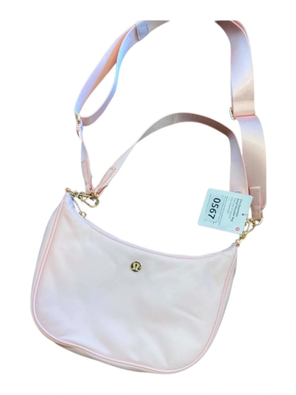 NWT Lululemon City Essentials Small Shoulder Bag PEARL PINK/GOLD O/S